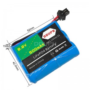 9.6V 3S 500mAh 铁锂电池 SM2P 正向公头