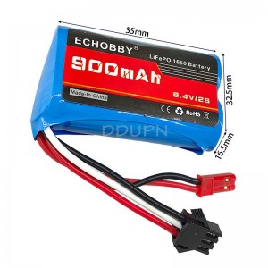 6.4V 2S 900mAh 锂铁电池 JST +SM3P 反向公端插头