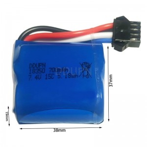 7.4V 2S 700mAh锂电池 SM4P正向插头